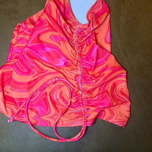 Candy Shop Lingerie Pink and Orange Rubi Swim Skirt, SZ XS - Picture 3 of 4